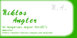 miklos angler business card